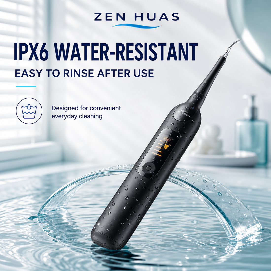 Electric Tooth Cleaner IPX6 water resistant