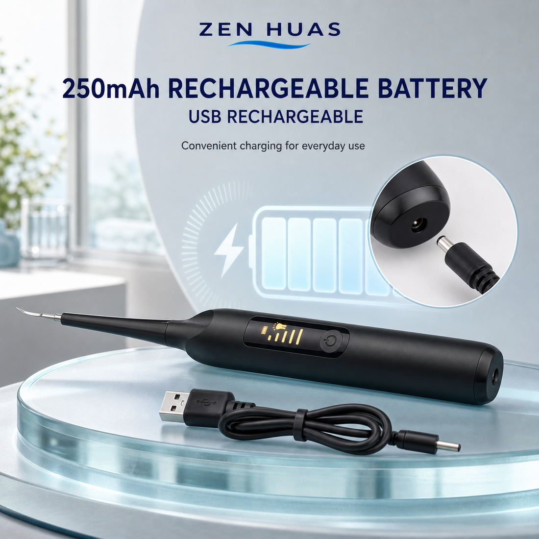 Electric Tooth Cleaner 250mAh USB rechargeable