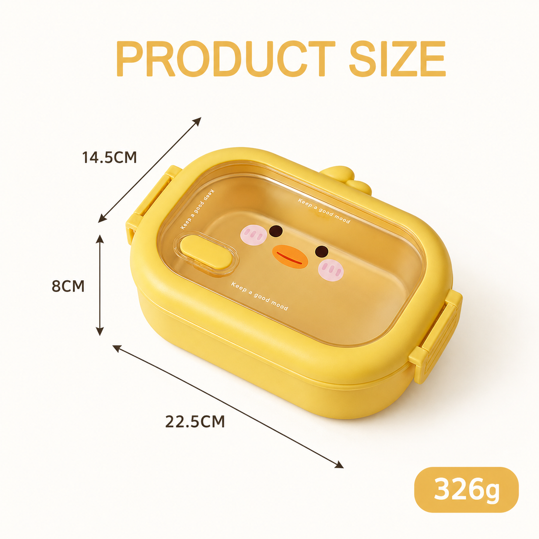 Duck Lunch Box product size
