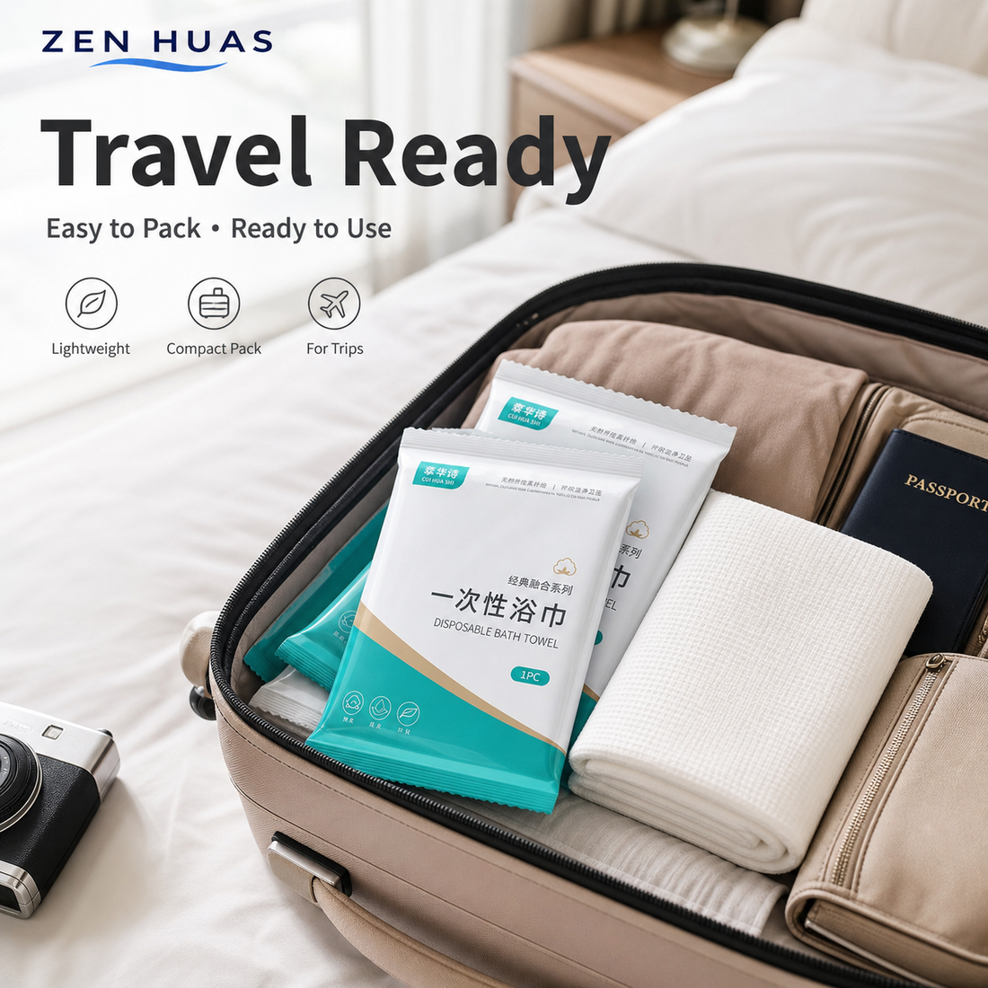 Disposable Bath Towel travel ready