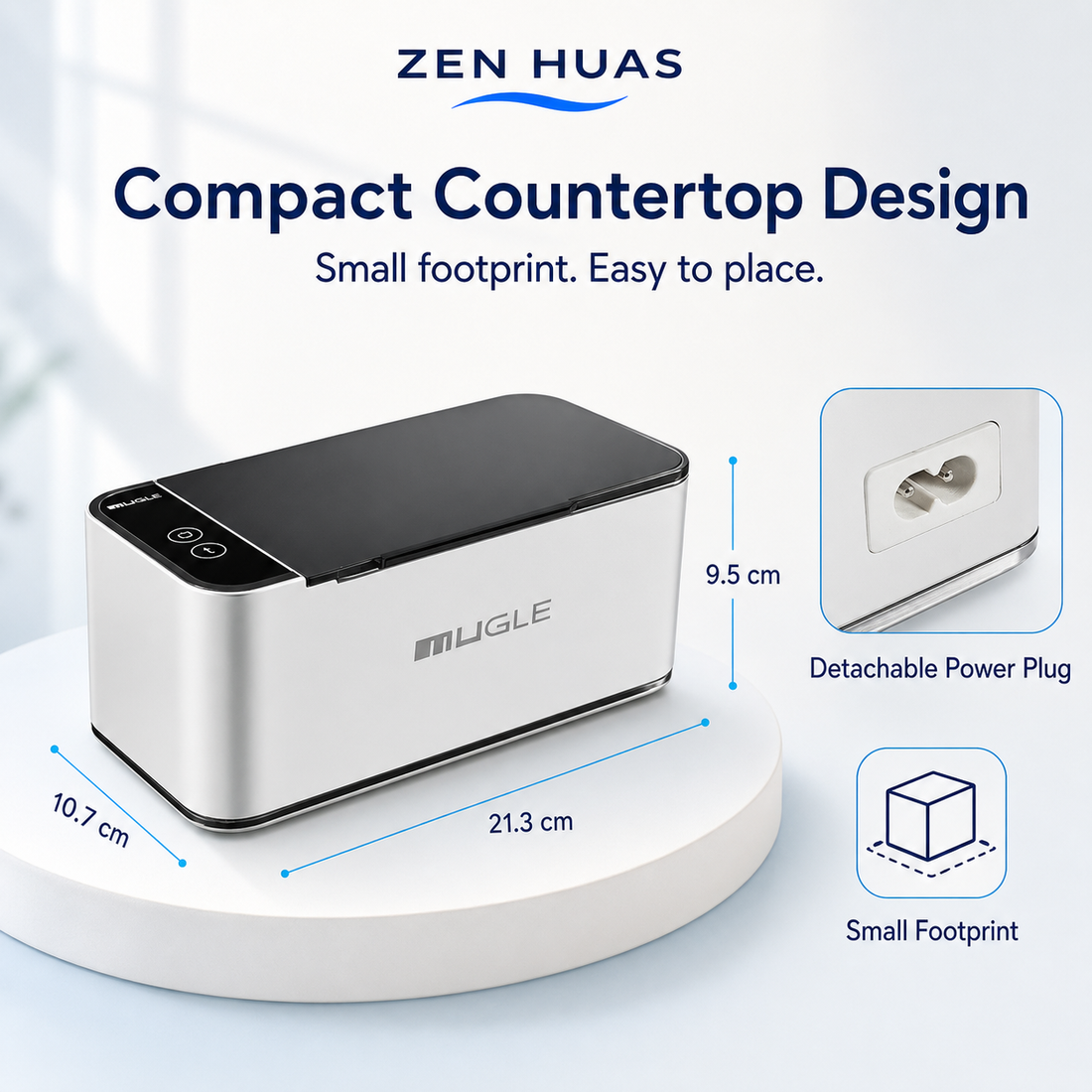 500ml Ultrasonic Cleaner Machine 46000Hz with 304 Stainless Steel Tank, Touch Control and 4 Timers for Home Use - product detail 7