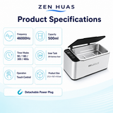 500ml Ultrasonic Cleaner Machine 46000Hz with 304 Stainless Steel Tank, Touch Control and 4 Timers for Home Use - product detail 8