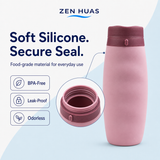 600ml Foldable Silicone Water Bottle Collapsible Leakproof BPA Free Wide Mouth for Travel Gym Camping - product detail 4