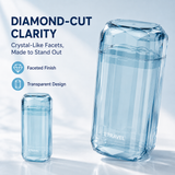 Diamond cut transparent storage cup design