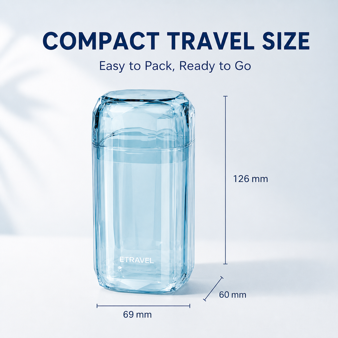 Compact travel toothbrush set size