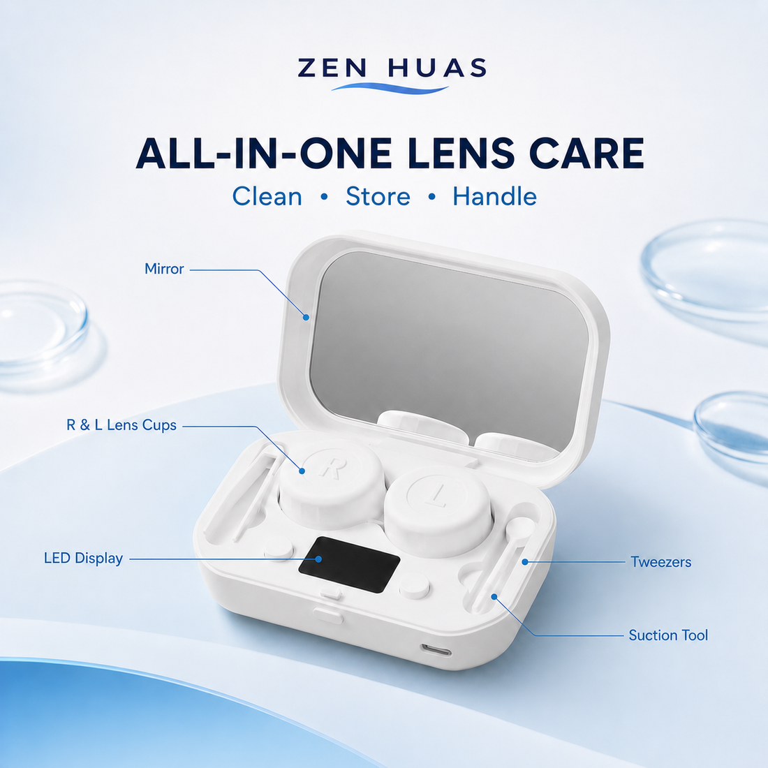 All-in-one contact lens care set