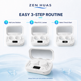 Easy three-step lens care routine