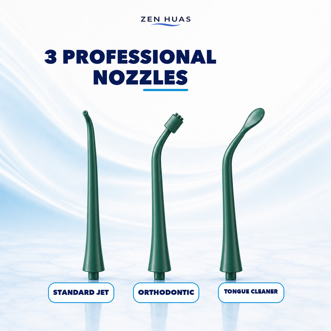 Portable water flosser three nozzles