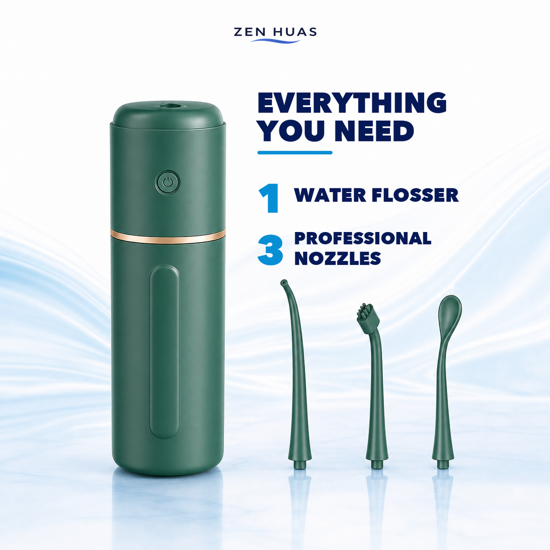 Portable water flosser package contents