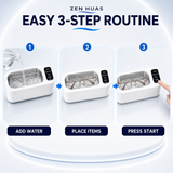 Ultrasonic cleaner three step use