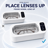 Ultrasonic cleaner glasses lens position
