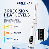 Heated eyelash curler three heat levels