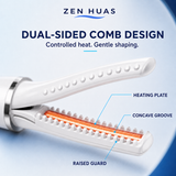 Heated eyelash curler dual sided comb