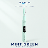 Electric Eyebrow Trimmer USB Rechargeable Facial Hair Shaver with LED Power Display and 4 Length Settings - Mint Green