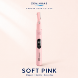 Electric Eyebrow Trimmer USB Rechargeable Facial Hair Shaver with LED Power Display and 4 Length Settings - Soft Pink