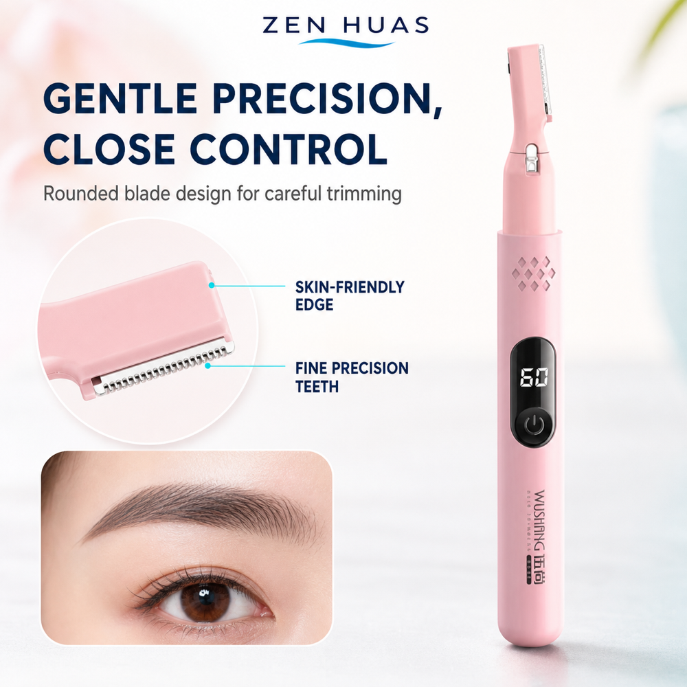 Electric Eyebrow Trimmer USB Rechargeable Facial Hair Shaver with LED Power Display and 4 Length Settings - product detail 2