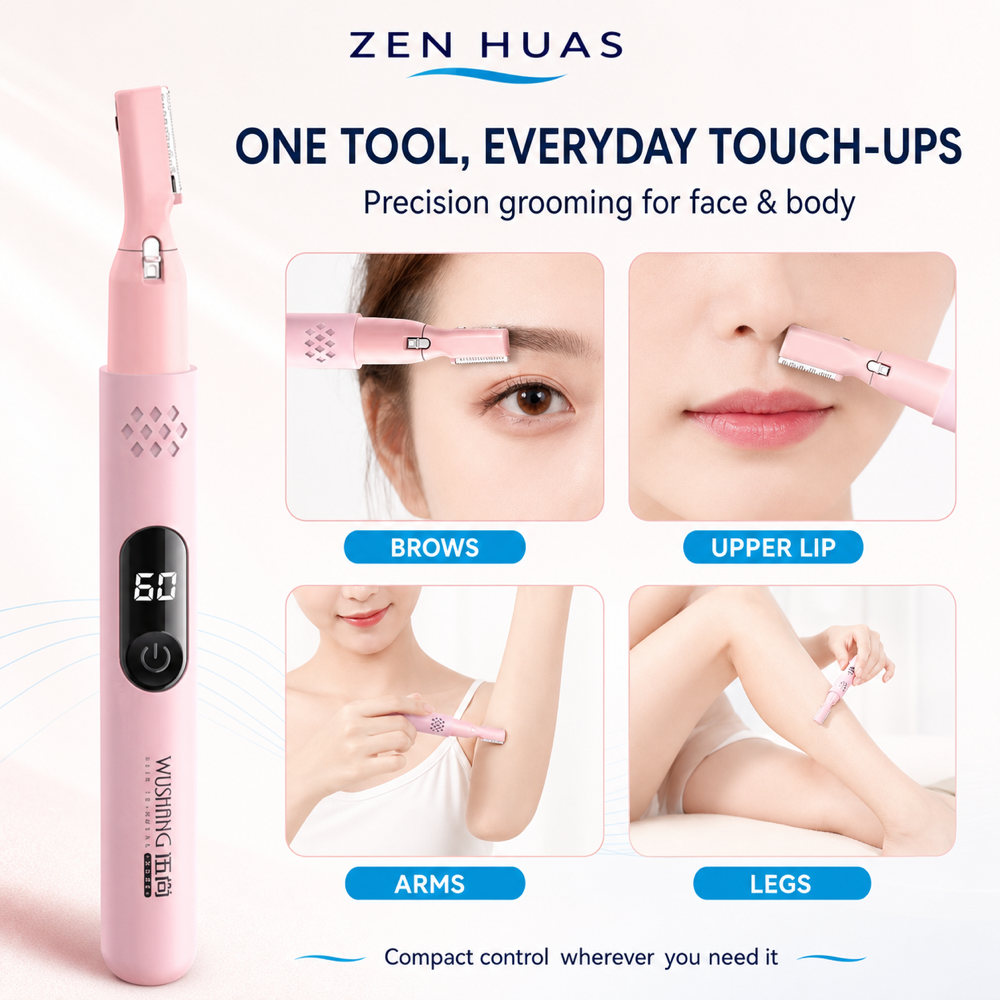 Electric Eyebrow Trimmer USB Rechargeable Facial Hair Shaver with LED Power Display and 4 Length Settings - product detail 3