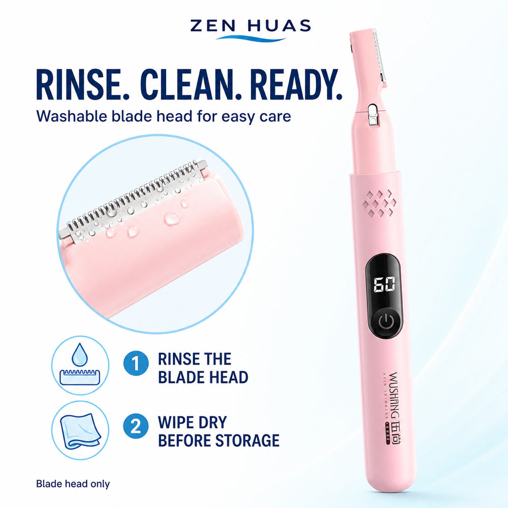 Electric Eyebrow Trimmer USB Rechargeable Facial Hair Shaver with LED Power Display and 4 Length Settings - product detail 6