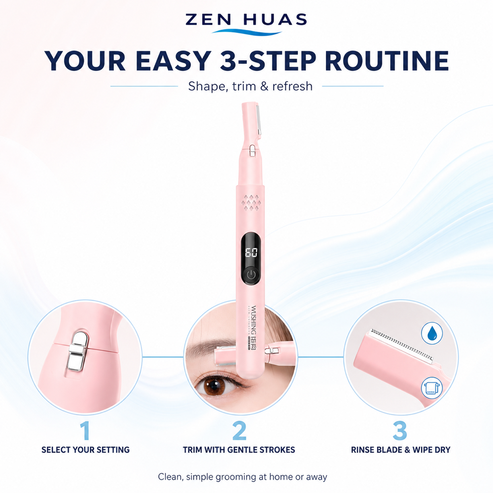 Electric Eyebrow Trimmer USB Rechargeable Facial Hair Shaver with LED Power Display and 4 Length Settings - product detail 8