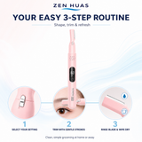 Electric Eyebrow Trimmer USB Rechargeable Facial Hair Shaver with LED Power Display and 4 Length Settings - product detail 8