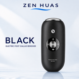 Electric Foot Callus Remover 3-Speed Rechargeable Foot File with Pressure Sensor and Dual Grinding Heads - Black