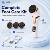 Electric Foot Rasp Callus Remover Rechargeable Pedicure File 2 Speeds Vacuum LED Display 3 Roller Heads - product detail 7