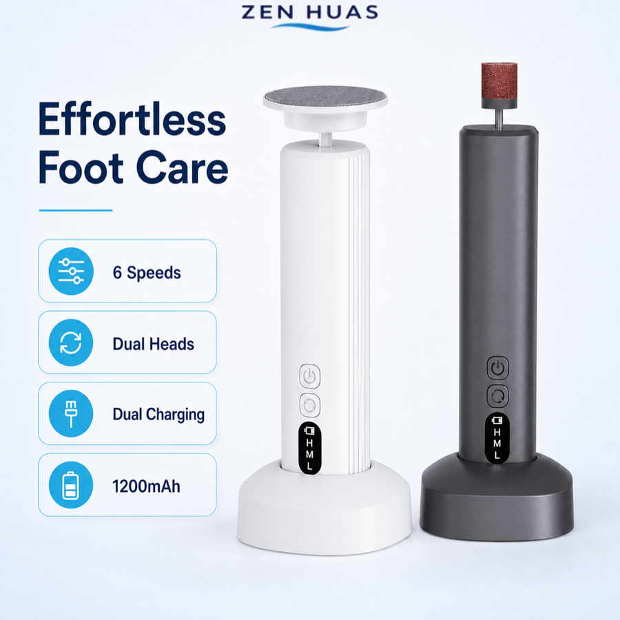 Electric Foot Rasp Foot File with 6 Speeds, Dual Heads, 20 Sanding Discs and Type-C Rechargeable Charging