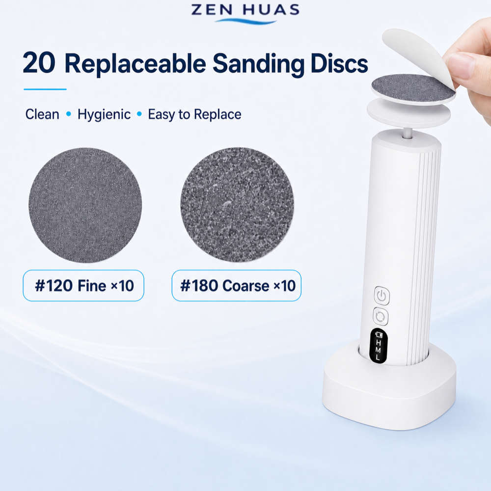 Electric Foot Rasp Foot File with 6 Speeds, Dual Heads, 20 Sanding Discs and Type-C Rechargeable Charging - product detail 2