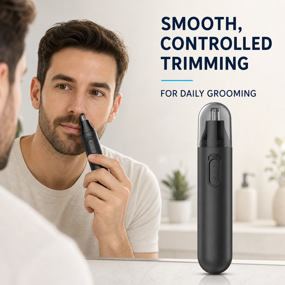 Electric Nose Hair Trimmer with 360 Rotary Head, Washable Detachable Head and Compact Travel Cap for Men Women - product detail 3