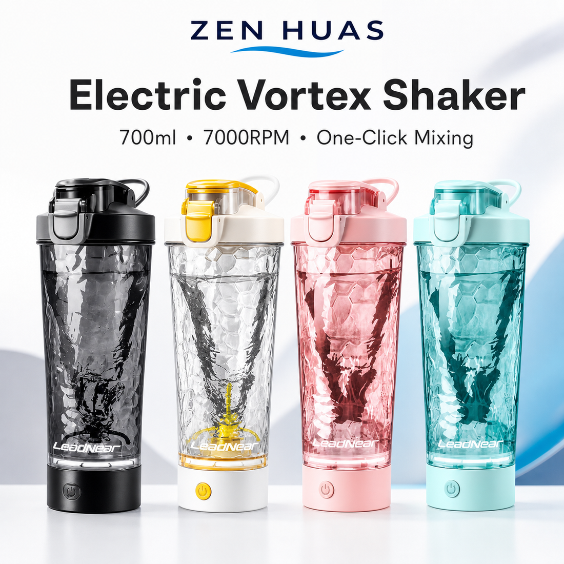 Electric Protein Shaker Bottle 700ml 7000RPM Automatic Self Stirring Mixer Cup Detachable Base for Gym