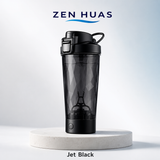 Electric Protein Shaker Bottle 700ml 7000RPM Automatic Self Stirring Mixer Cup Detachable Base for Gym - Jet Black