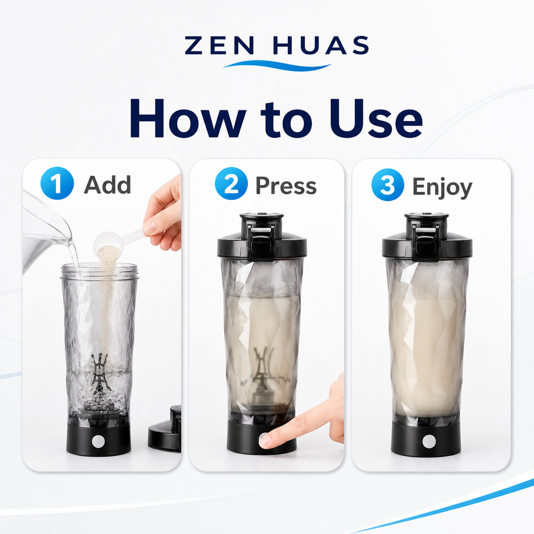 Electric Protein Shaker Bottle 700ml 7000RPM Automatic Self Stirring Mixer Cup Detachable Base for Gym - product detail 7