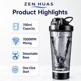 Electric Protein Shaker Bottle 700ml 7000RPM Automatic Self Stirring Mixer Cup Detachable Base for Gym - product detail 8