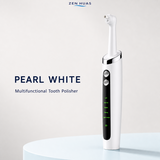 Electric Tooth Polisher Rechargeable Oral Care Tool with 5 Heads, 5 Modes, LED Light and IPX6 Resistance - Pearl White