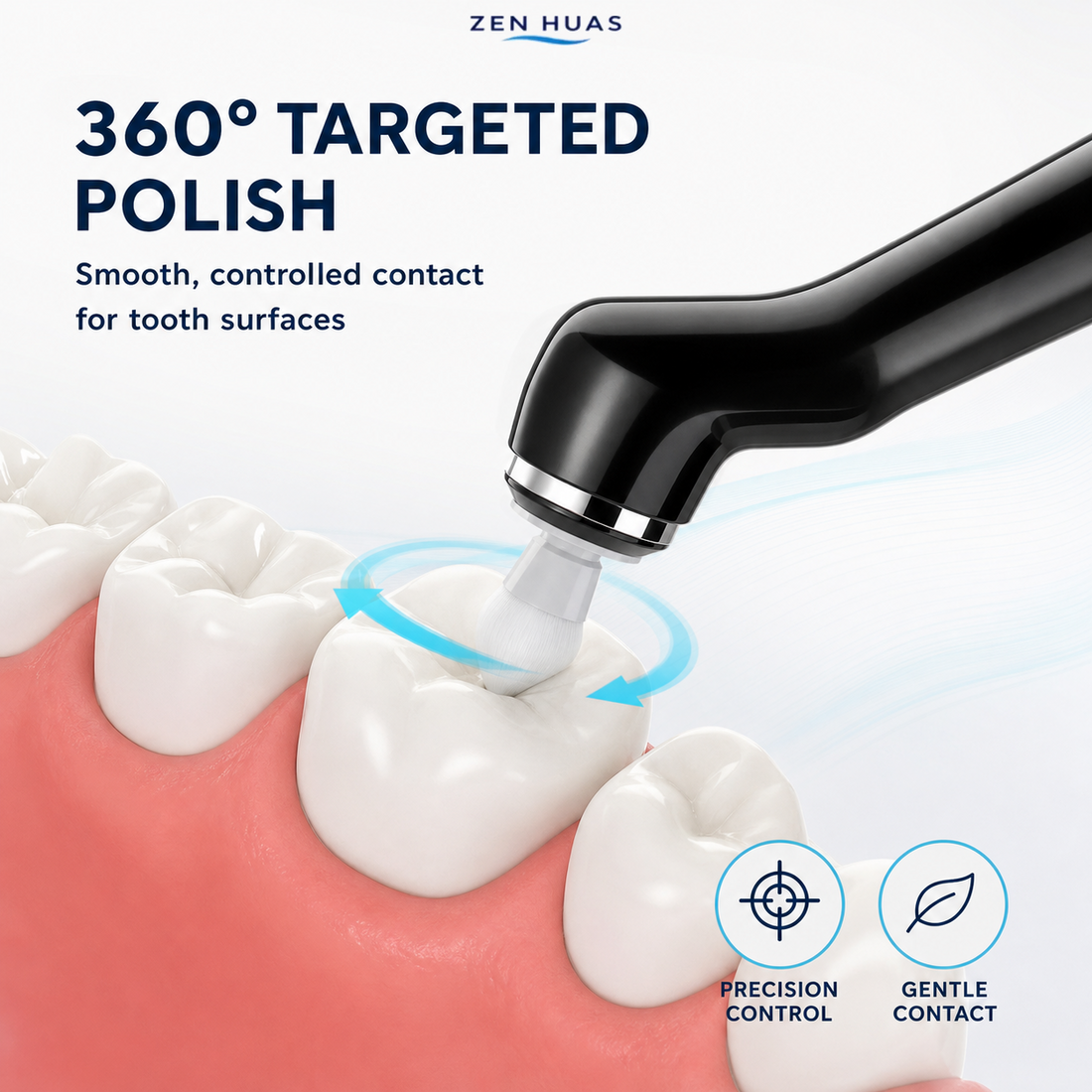 Electric Tooth Polisher Rechargeable Oral Care Tool with 5 Heads, 5 Modes, LED Light and IPX6 Resistance - product detail 4