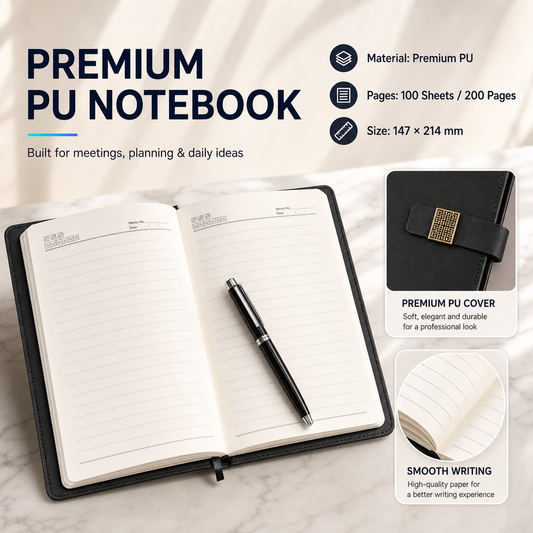 Executive Corporate Gift Set Notebook Pen 500ml Thermal Tumbler Gift Box Business Office Door Gift - product detail 2
