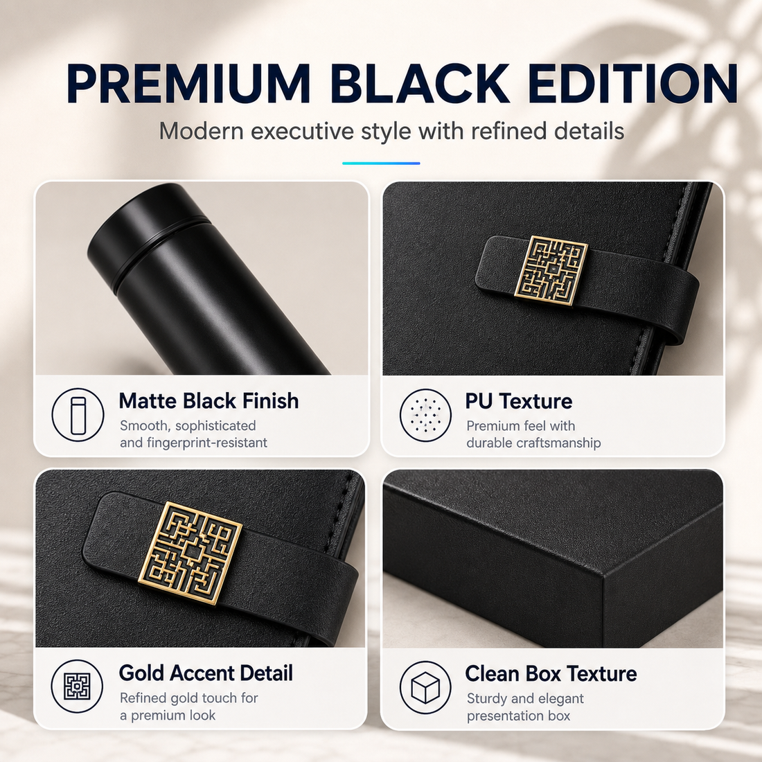 Executive Corporate Gift Set Notebook Pen 500ml Thermal Tumbler Gift Box Business Office Door Gift - product detail 7