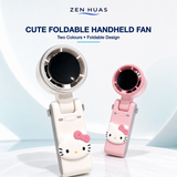 Cute foldable handheld fan in Cream White and Soft Pink