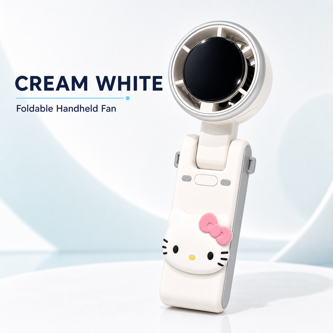 FAN1011 foldable handheld fan in Cream White
