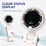 Front status display on foldable handheld fan