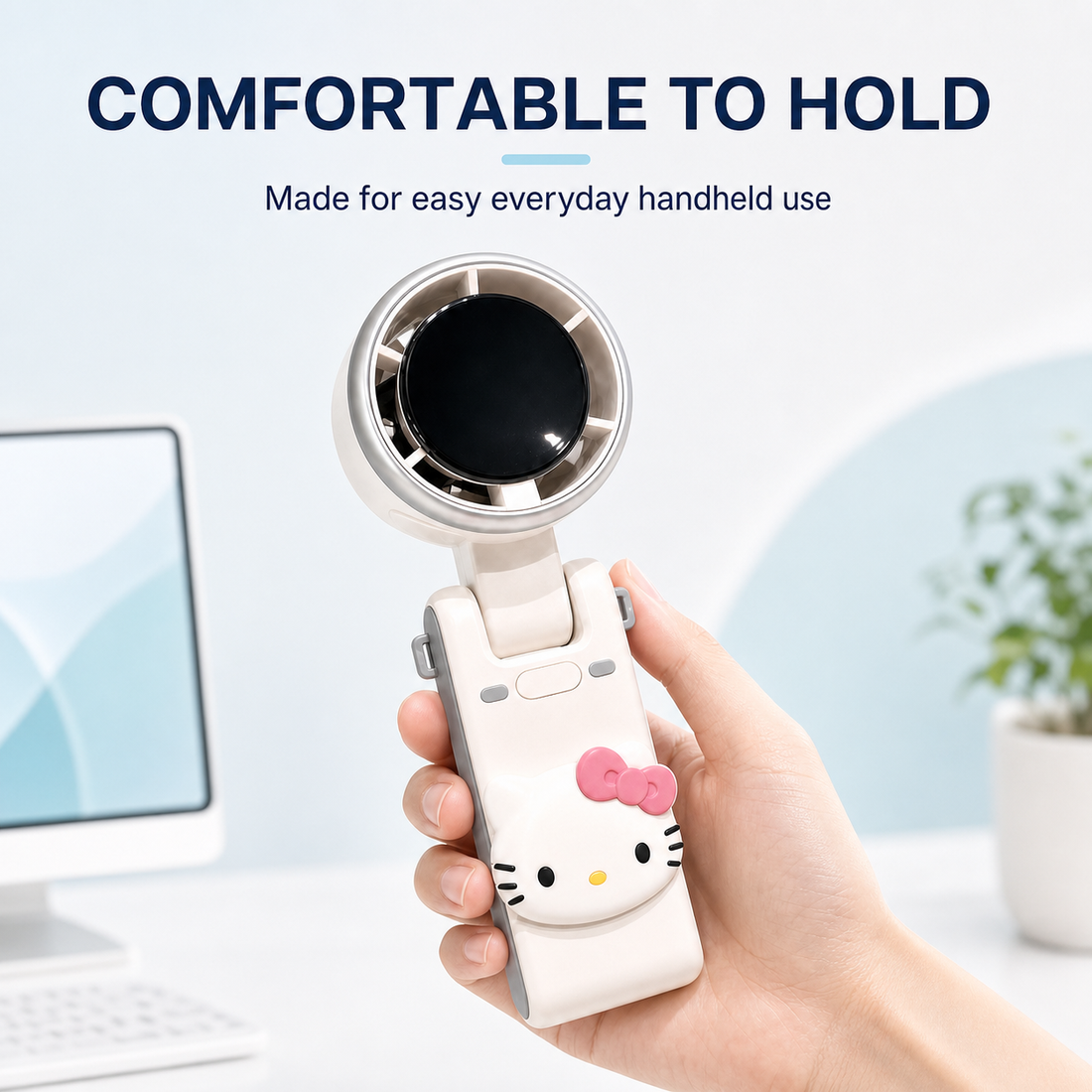 Comfortable handheld fan design