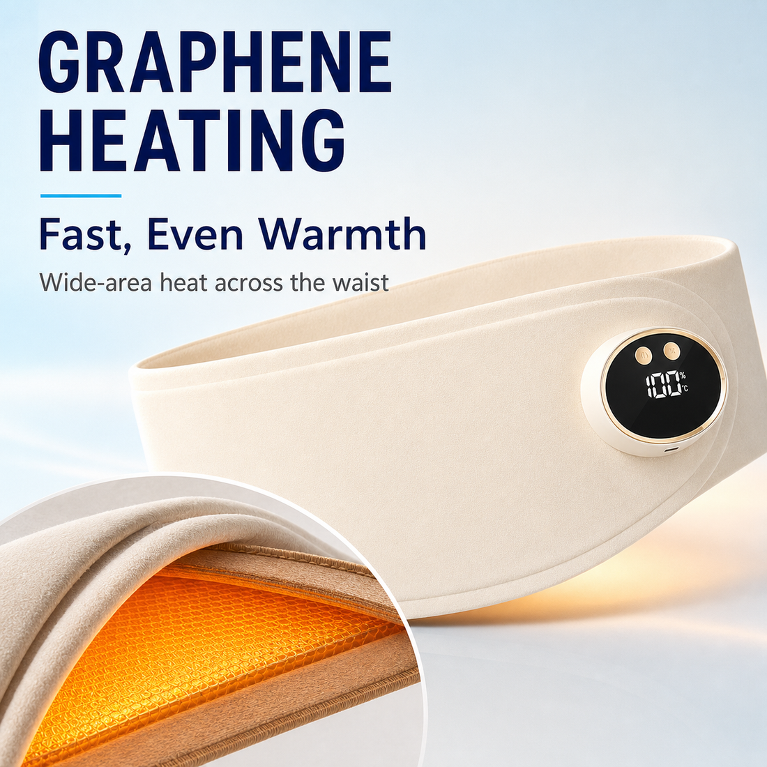 Graphene heating waist massager