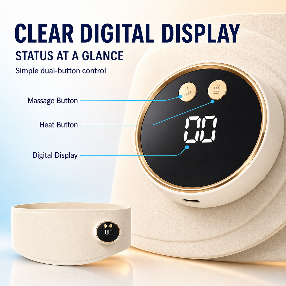 Digital display and control buttons