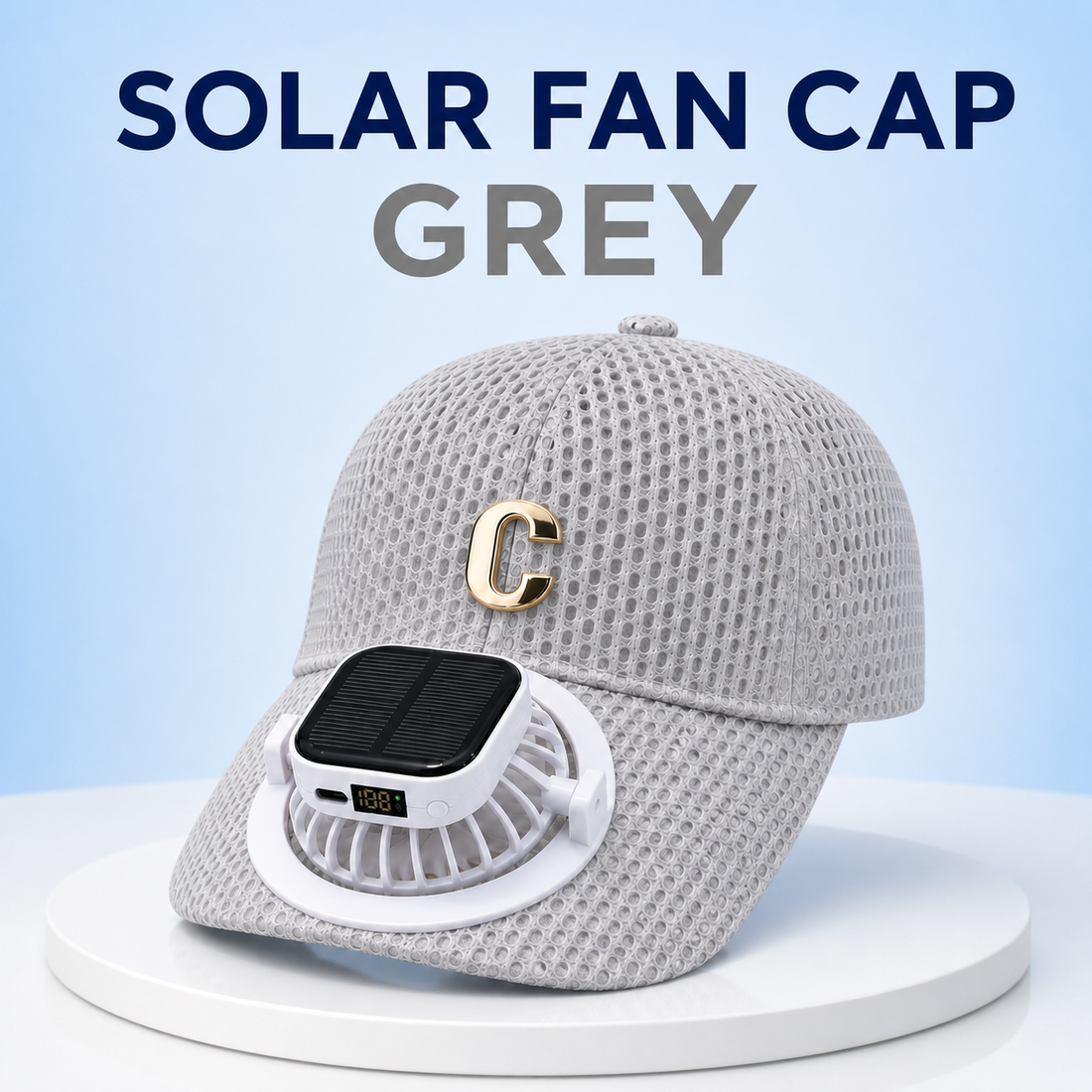 GS1002 solar fan cap in Grey