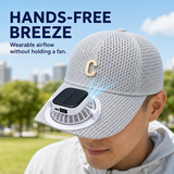 Hands-free wearable airflow with solar fan cap