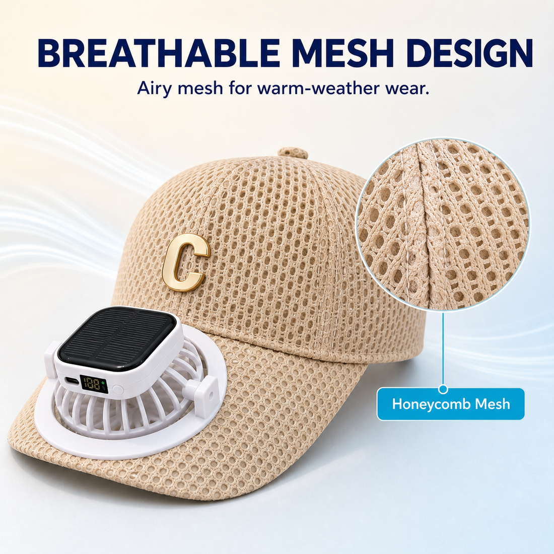 Breathable honeycomb mesh cap