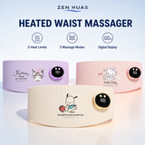 Cute printed heated waist massager in Beige Cherry Pink and Purple