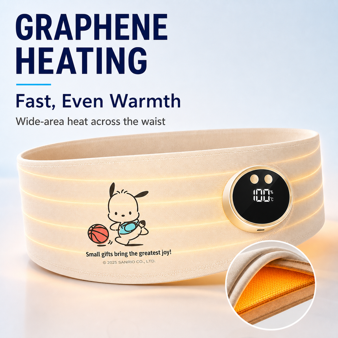 Graphene heating waist massager
