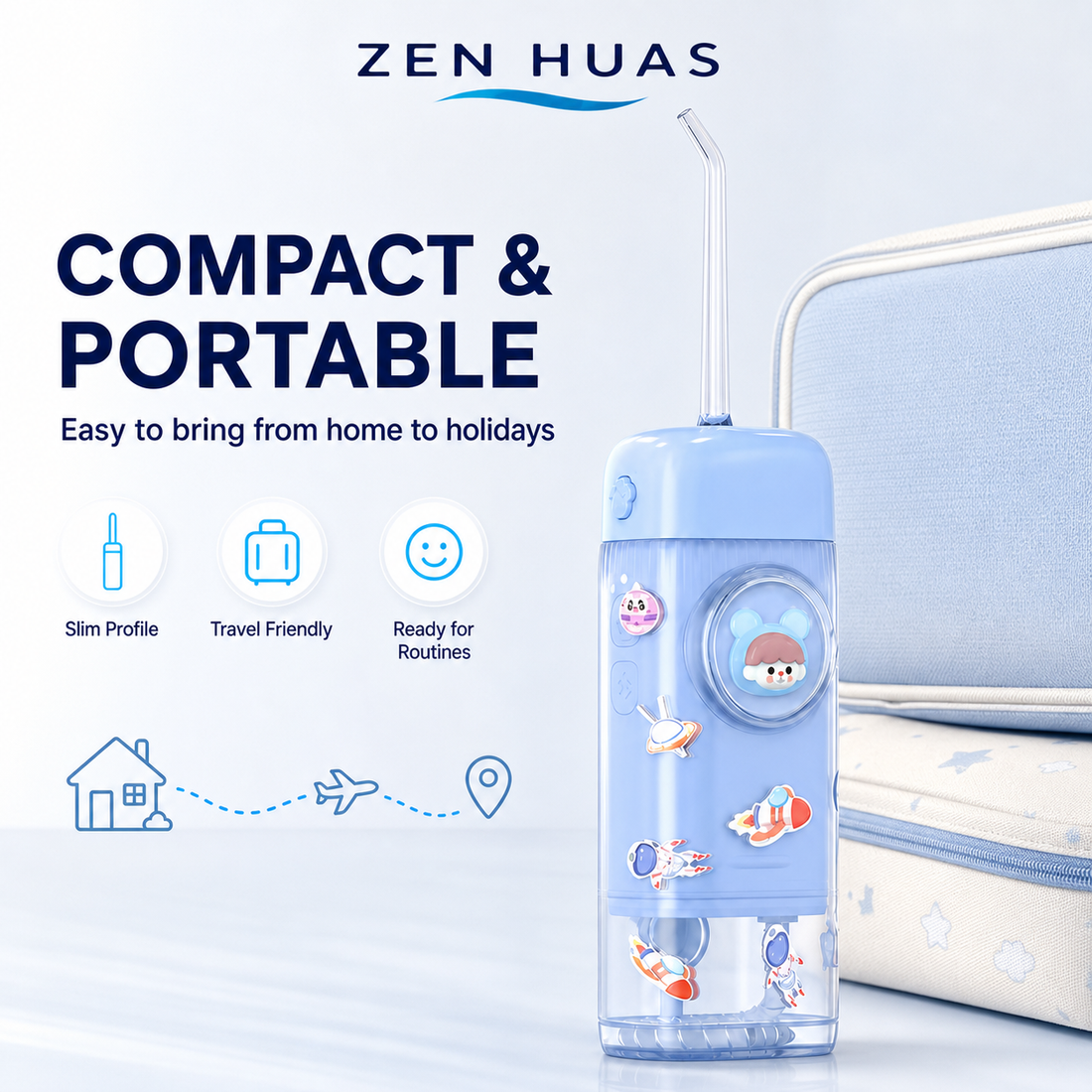Kids Mini Water Flosser Portable Oral Care Device with 2 Cleaning Modes, One Button Control and Clear Water Tank - product detail 5
