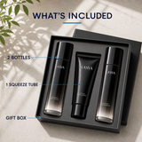 Three piece LASYA men skincare gift set contents